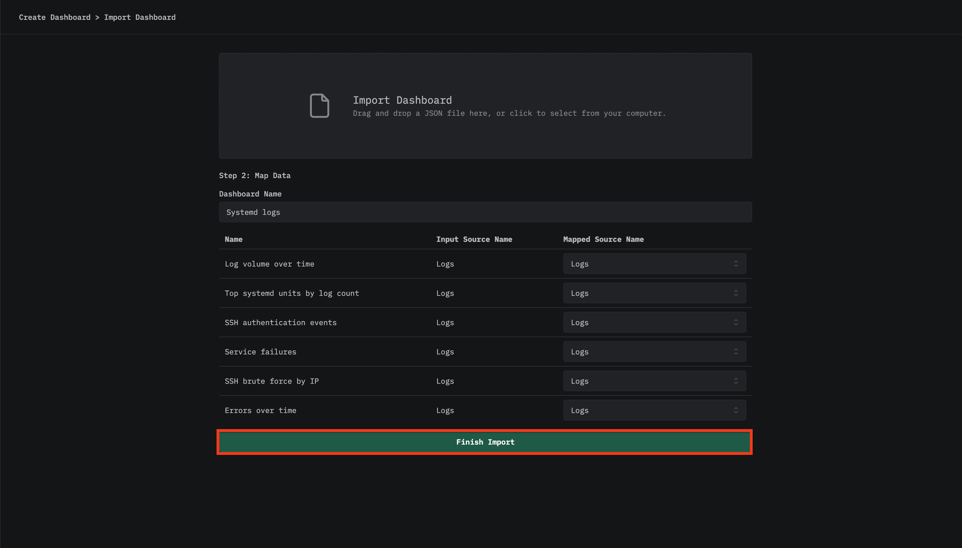 가져오기 완료